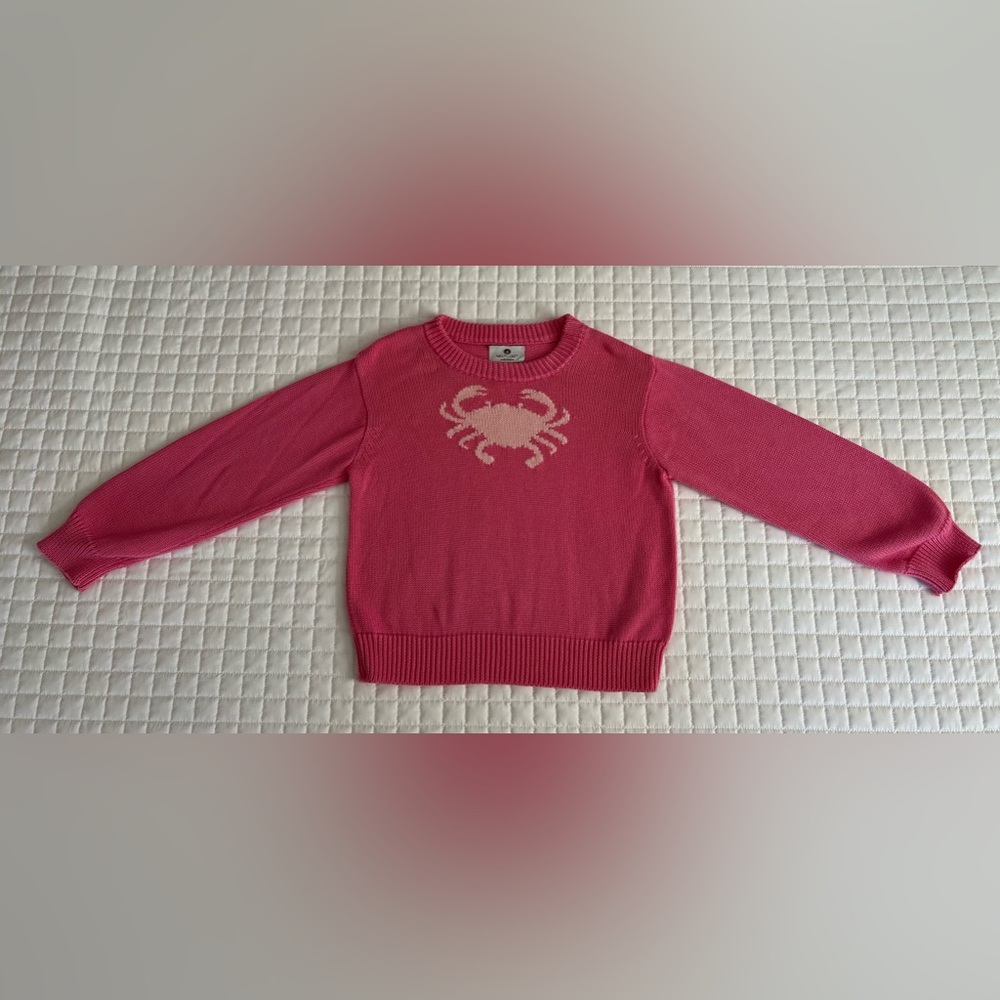 Nantucket Kids Pink Crab Sweater Size 7